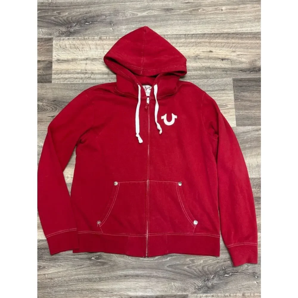True Religion Buddha Zip Hoodie Red Men’s XL